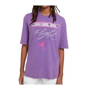 Air Jordan Flight Logo Graphic Tee in Wild Violet, Size Small, GOAT, Loose Fit